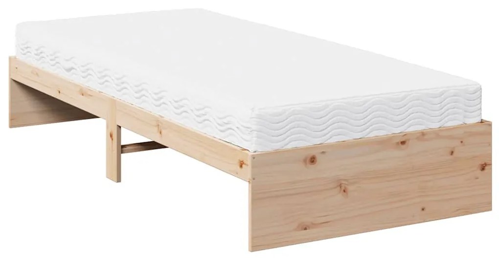 tömör fenyőfa kanapéágy matraccal 90 x 200 cm