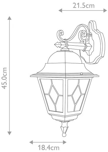 Elstead NR2-BLK - Kültéri fali lámpa NORFOLK 1xE27/100W/230V IP43