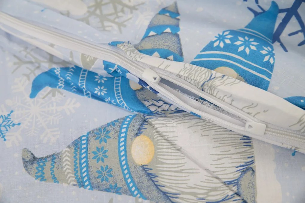 KARÁCSONYI MANÓ kék pamut ágyneműhuzat Ágyneműhuzat mérete: 70 x 90 cm | 140 x 200 cm