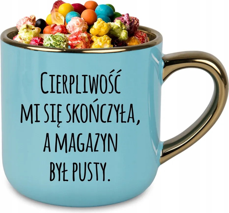 Bögre Elegant XXL Kék 400ml Kerámia Ajándék Vége A Türelemnek