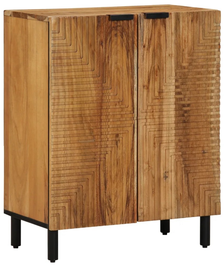 3 részes oldalszekrény barna 60x33x75 cm tömör akácfából