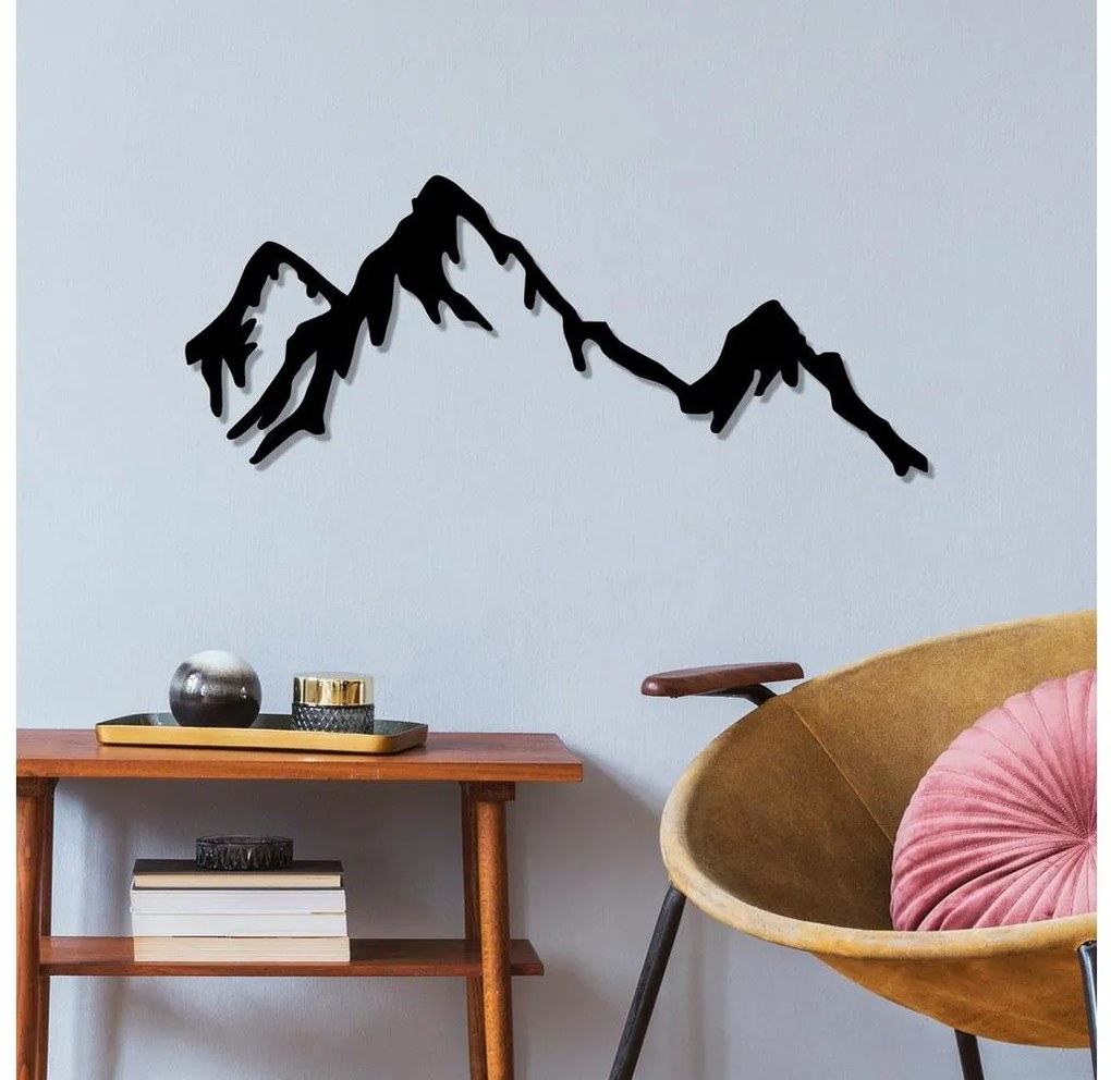 Fali dekoráció 37x70 cm hegy motívummal, fém kivitelben