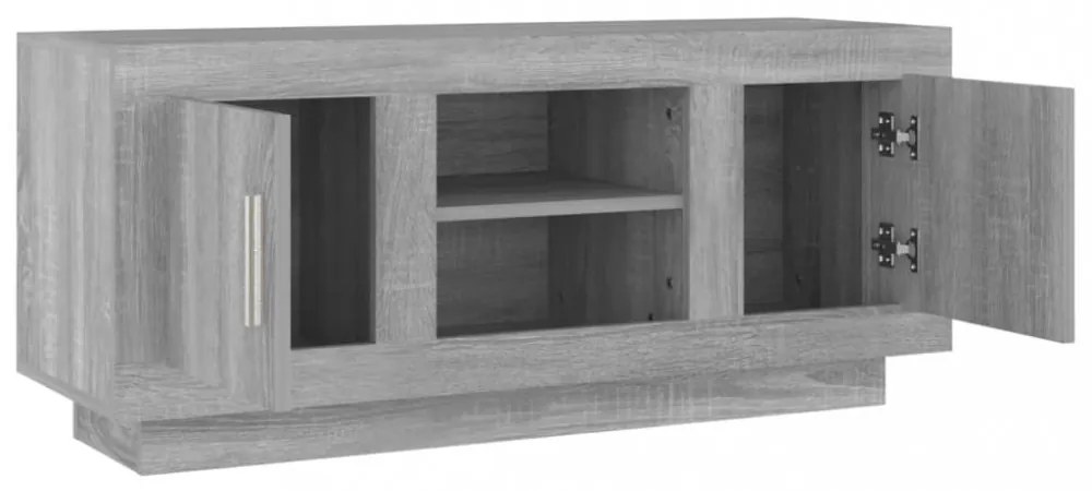 szürke sonoma színű szerelt fa TV-szekrény 102x35x45 cm