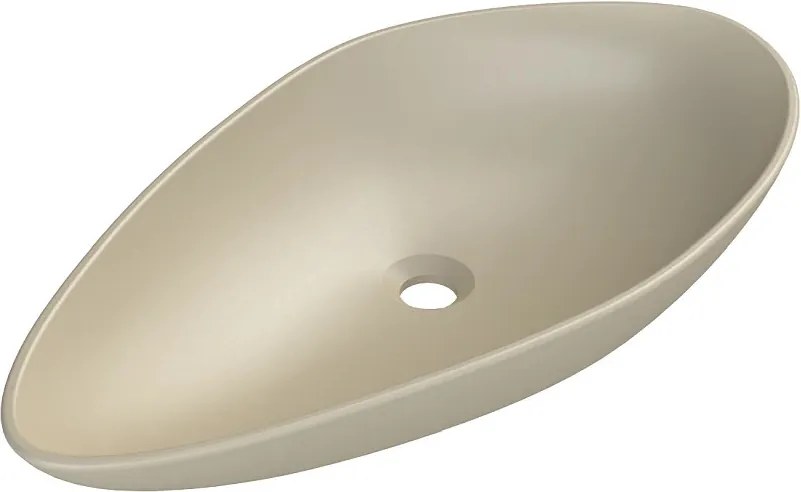 CeraStyle OLIVE - PULTRA ültethető - Top Counter - porcelán mosdó - MATT BÉZS - 60 x 35 cm