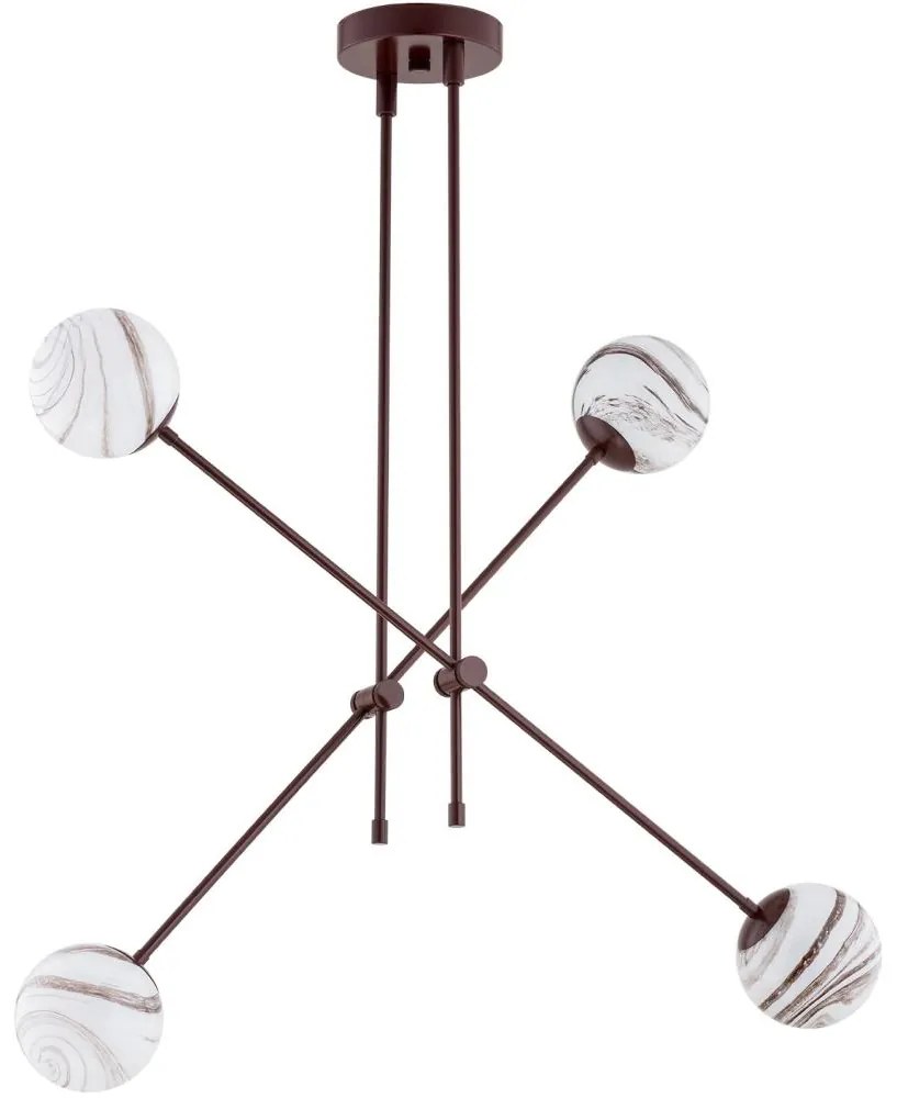 Argon 1842 - Csillár rúdon ABSOS 4xE14/7W/230V alabástrom barna