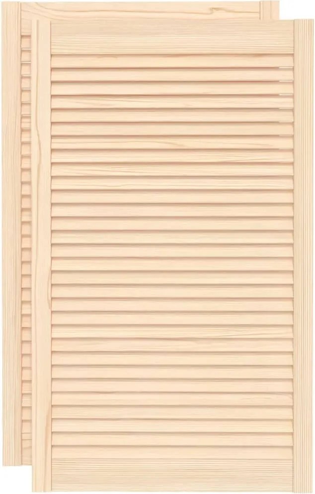vidaXL 2 db tömör fenyőfa lamellás szekrényajtó 99,3 x 59,4 cm