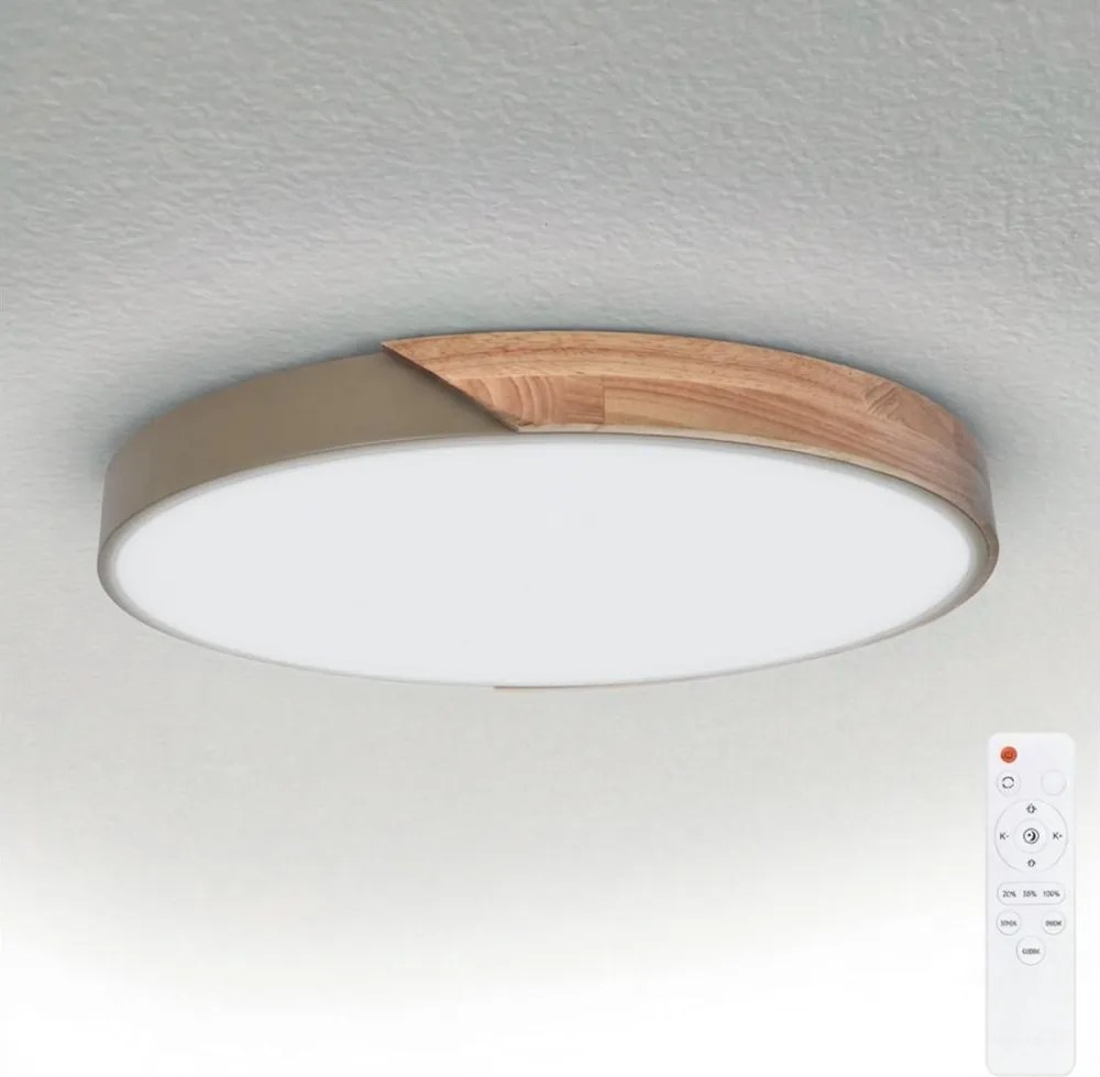 BRILAGI - LED Dimmelhető lámpatest PILANA LED/60W/230V tölgy/bézs átm. 60 cm + távirányító