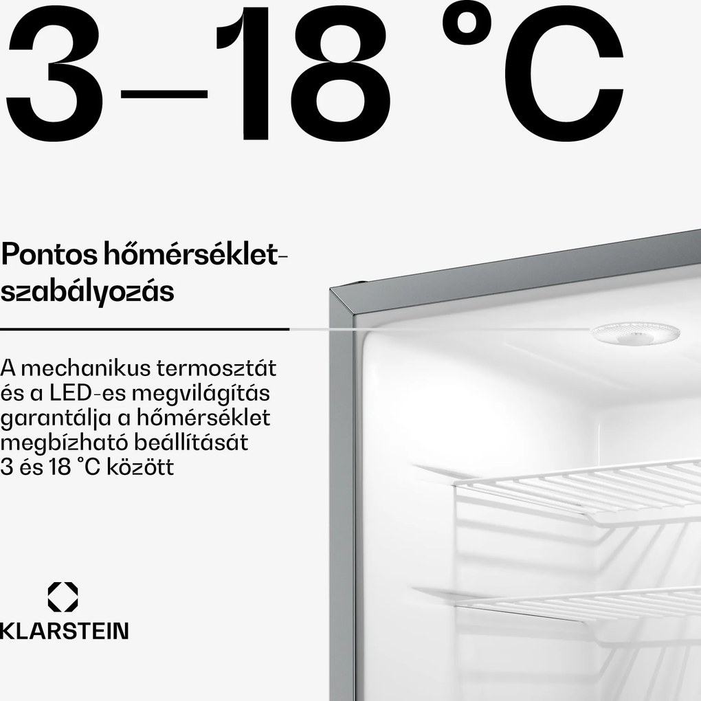 Klarstein Matterhorn 28, mini hűtőszekrény, 28 literes, 35 dB, kompakt, zárható