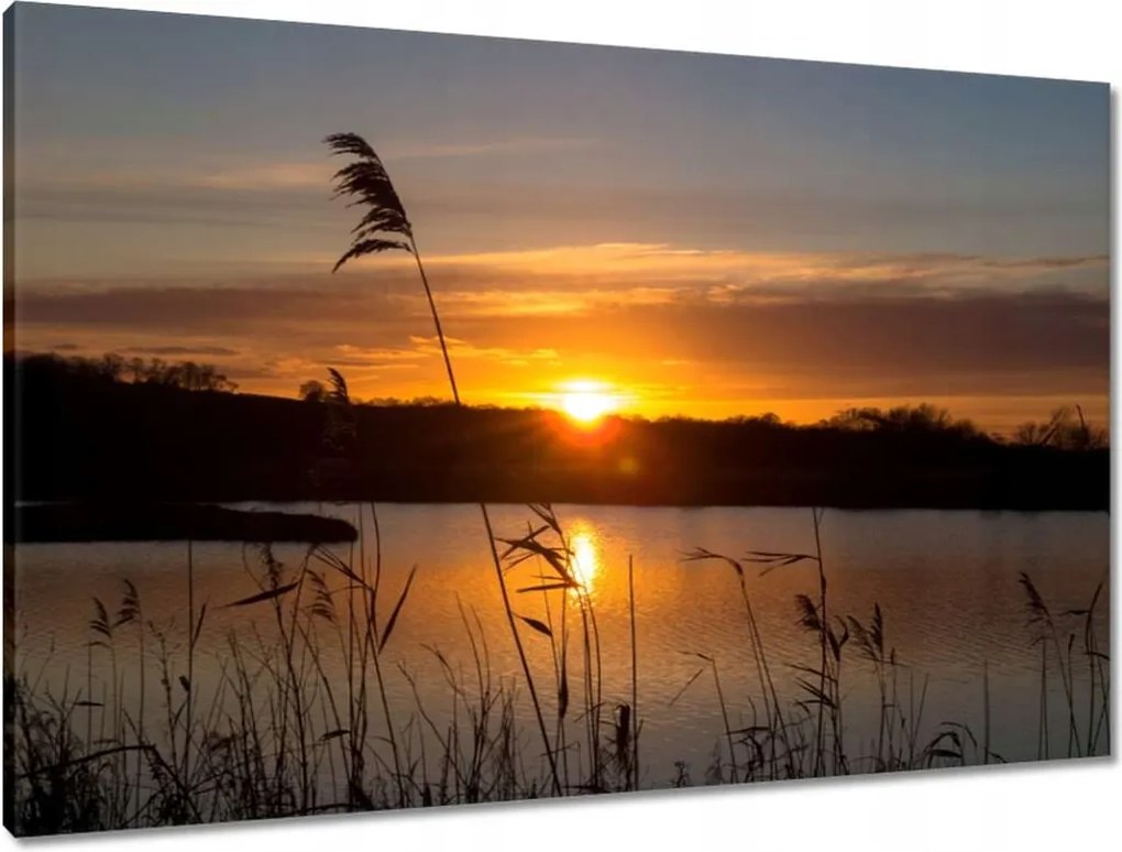 Vászonkép 90x60 Nyugat a tóparton