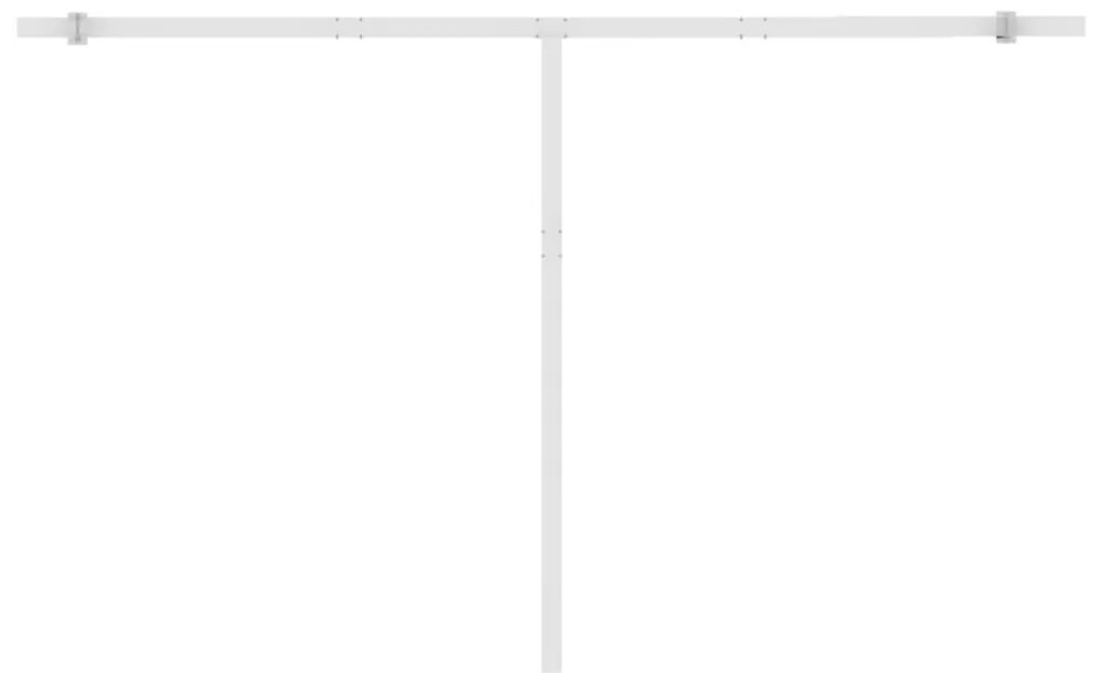 kék/fehér automata szélérzékelős és LED-es napellenző 450x300cm
