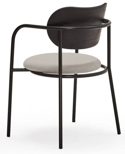 Fekete-szürke étkezőszék kőrisfa dekorral Eclipse - Teulat