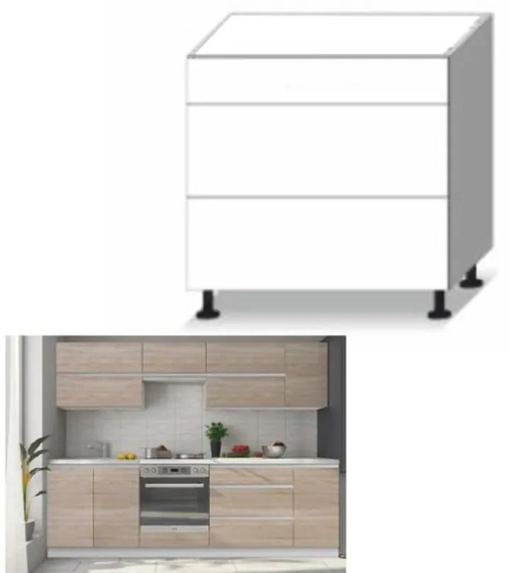 Alsó konyhaszekrény Lilouse D 80 3 zas. 788632