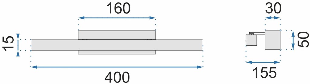 Szerszámlámpa, LED fürdőszoba fali lámpa tükör felett 40cm 8W 1200lm 4000K APP833-1W, arany, OSW-07011