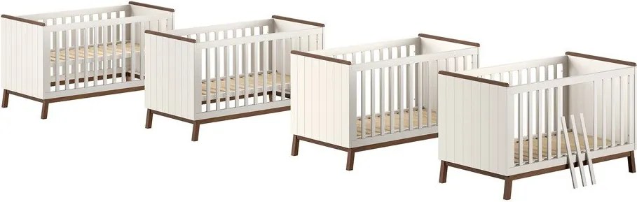 Bézs borovi fenyő babaágy levehető oldallal-állítható magassággal 70x140 cm Sezane – Vipack