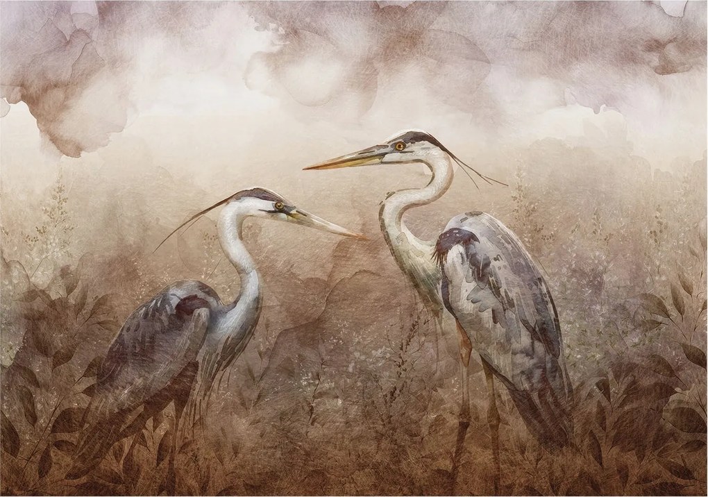 Divatos 3D Fali Tapéta Elegáns madarak 312x219 Ragasztóval