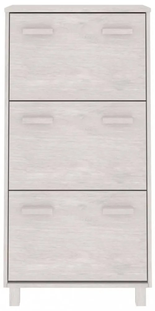 HAMAR fehér tömör fenyőfa cipőszekrény 59,5 x 35 x 117 cm