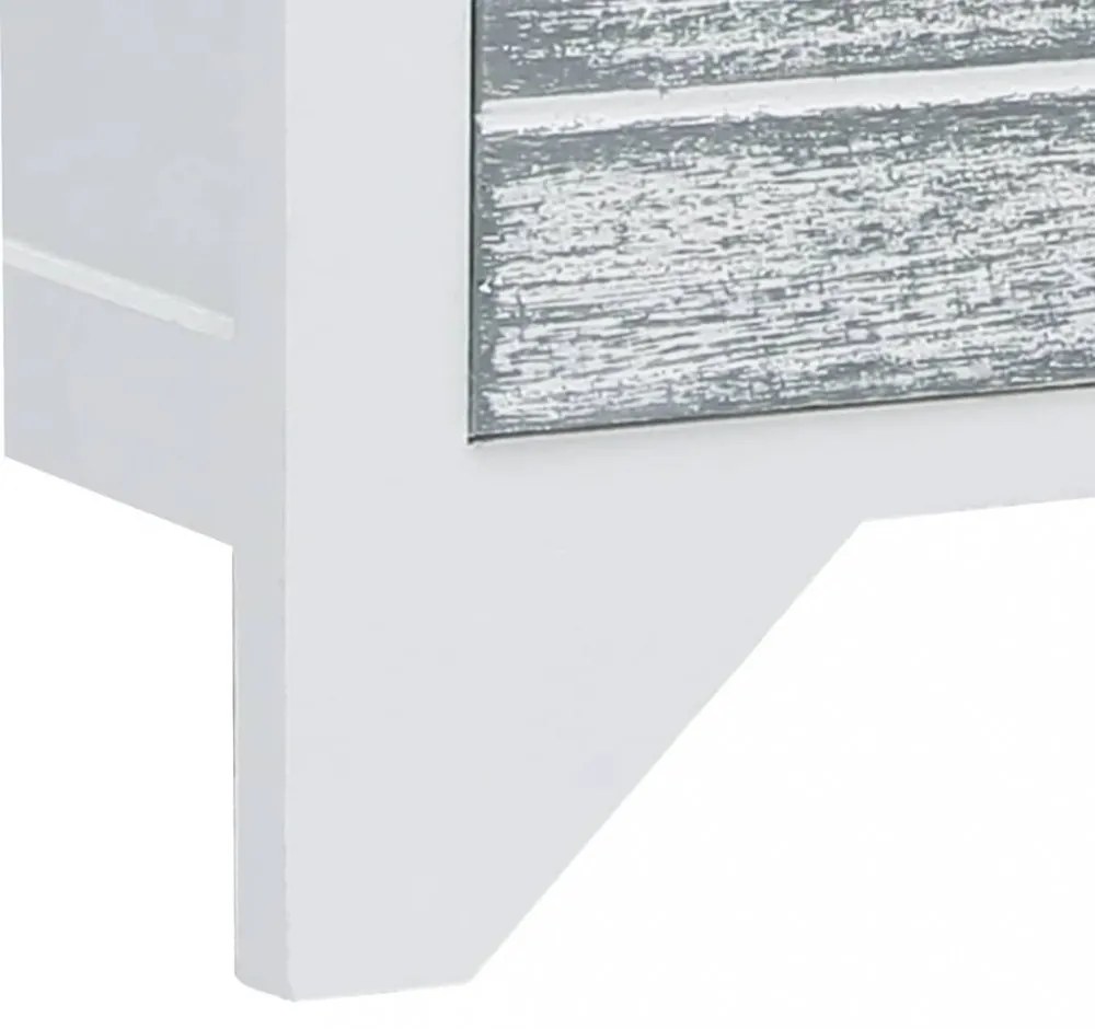 fehér-szürke tömör császárfa TV-szekrény 108 x 30 x 40 cm