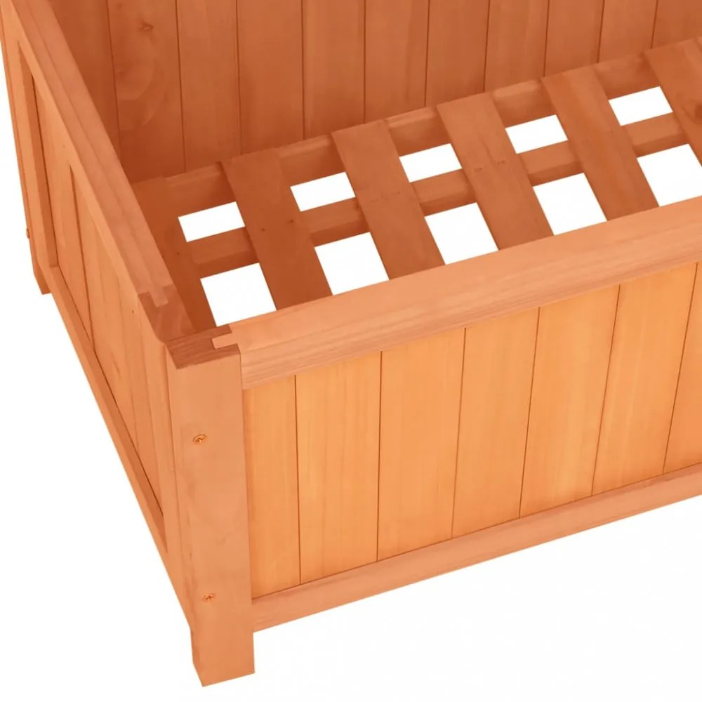 barna tömör fenyőfa rácsos kerti ültetőláda 70 x 30 x 135 cm