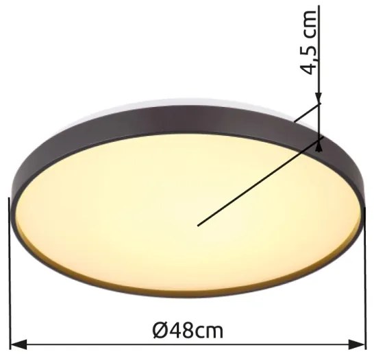 Globo 41262-24 - LED Mennyezeti lámpa ECLYPSE LED/24W/230V átm. 48 cm antracit