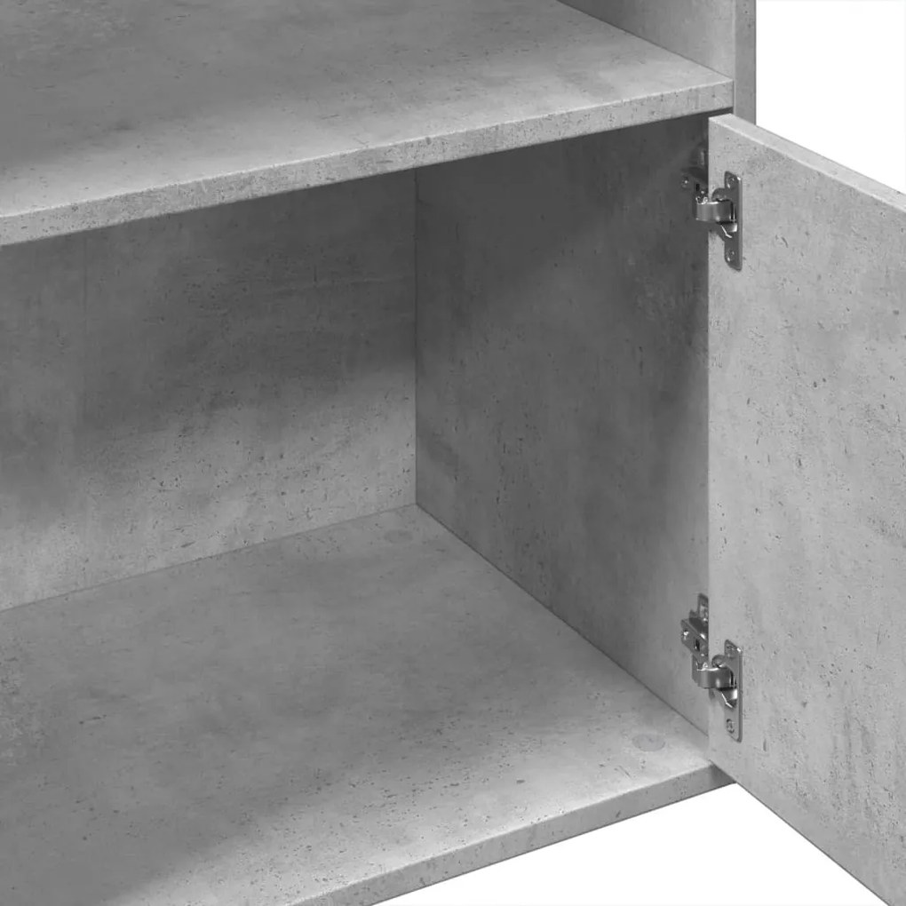 betonszürke szerelt fa könyvespolc 100 x 36 x 189 cm