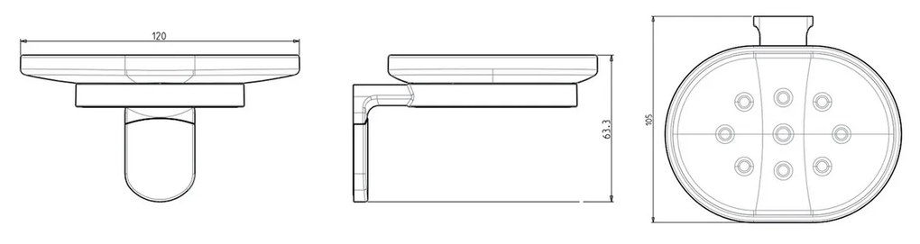 METAFORM ZE002 Zero szappantartó, króm/ABS