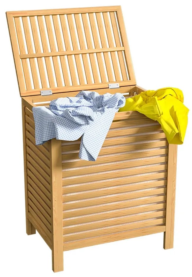 ISLA bambusz szennyeskosár, 62 l, természetes barna Casaria