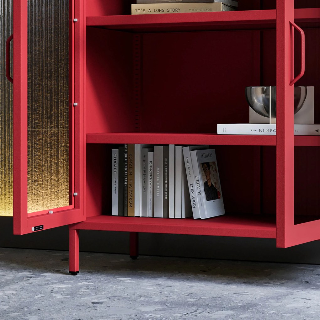 Vitrin GINA, 800 x 1015 x 400 mm, Modern: piros