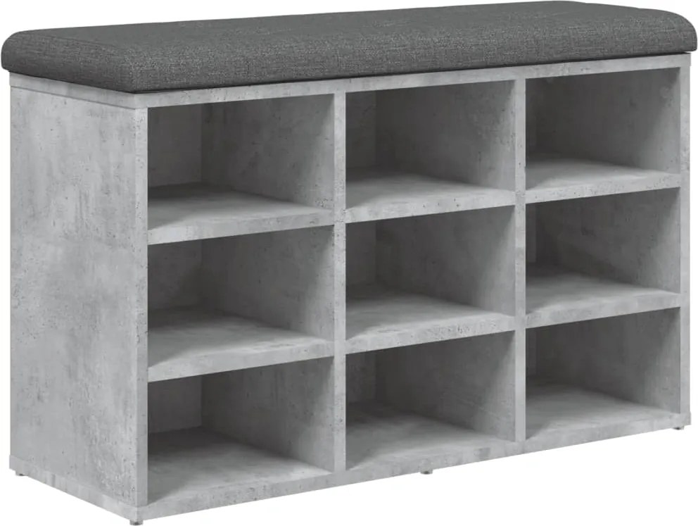 vidaXL betonszürke szerelt fa cipőtároló pad 82 x 32 x 50 cm