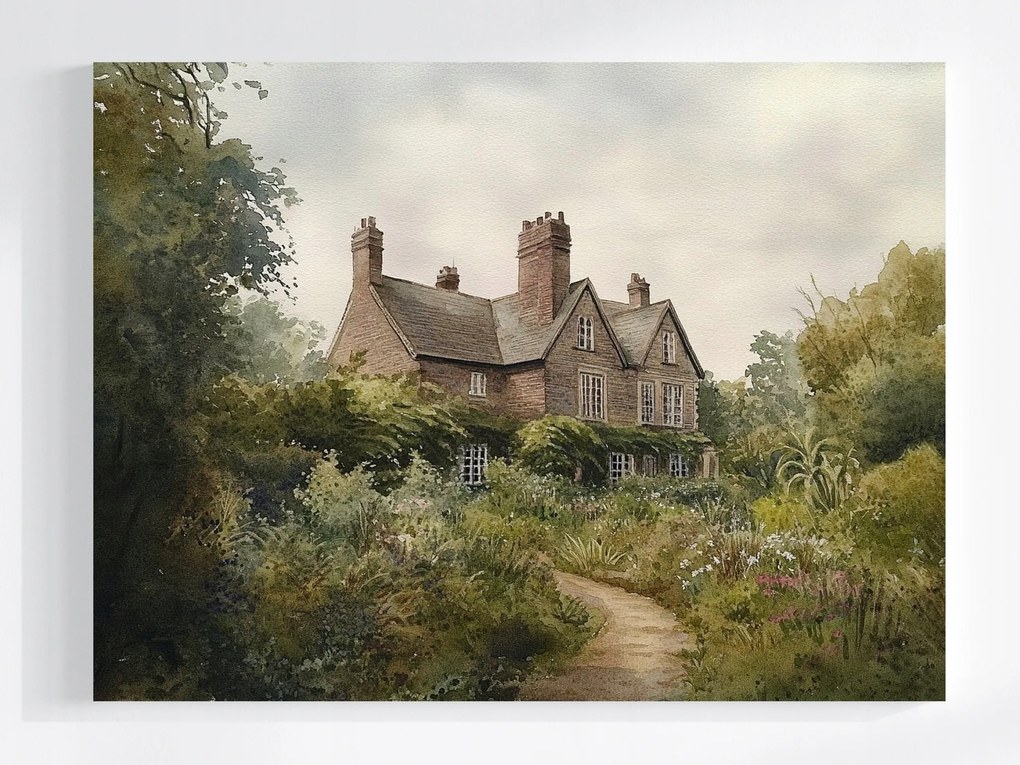 Vászonkép Canvas Tájkép Anglia Parasztház Kert Birtok 100x75