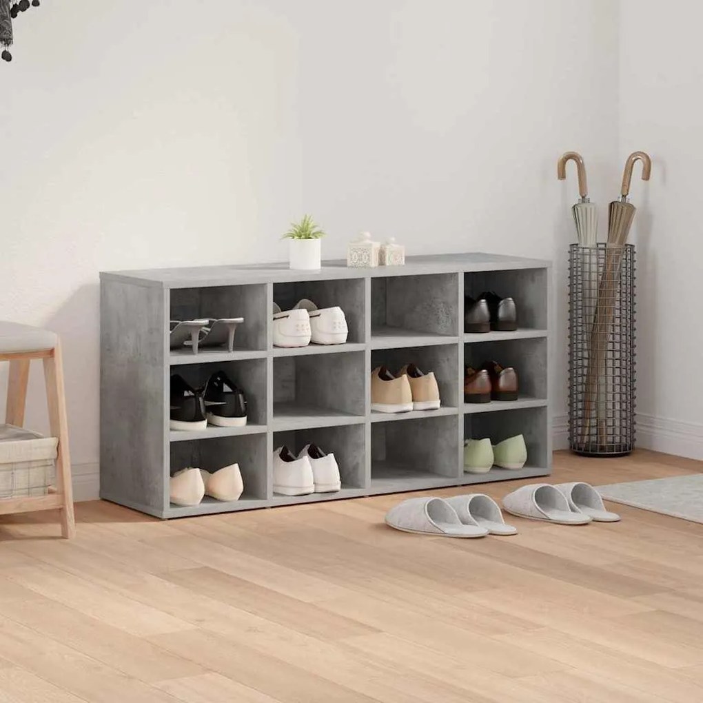 Cipősszekrény polcokkal Beton szürke 103 x 30 x 51 cm Faanyag