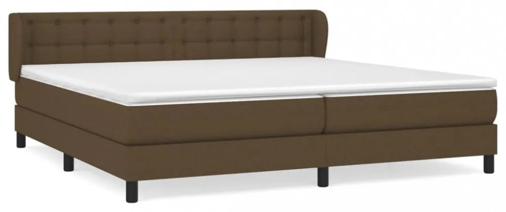 sötétbarna szövet rugós ágy matraccal 200 x 200 cm