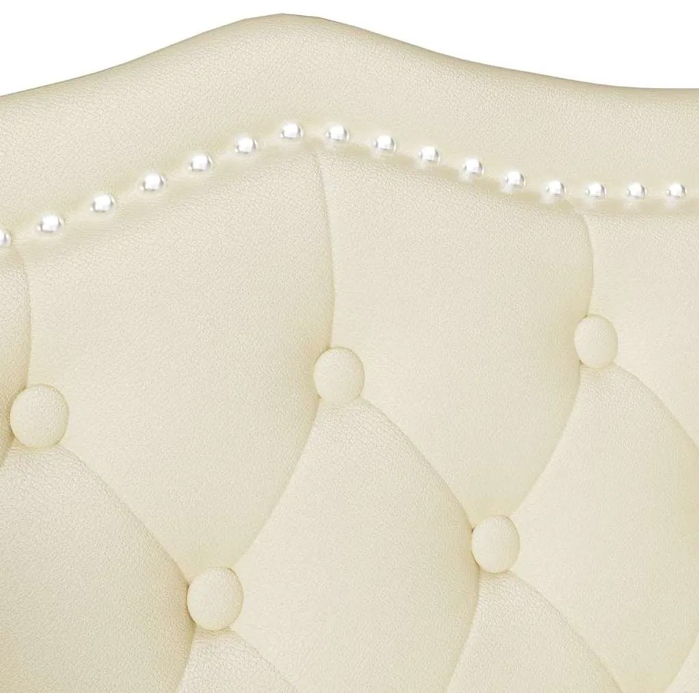 Chesterfield Pad párnával Krém 120,5 x 65 x 75 cm Műbőr