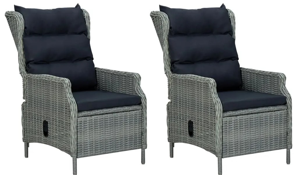 vidaXL 9 részes világosszürke polyrattan kültéri étkezőszett párnákkal