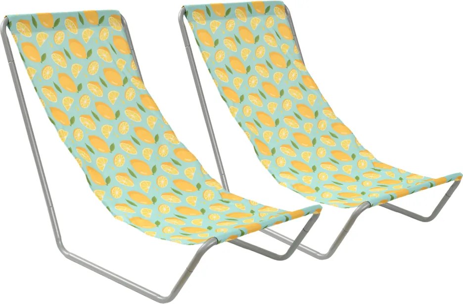 2 db összecsukható strandnyugágy SAND LEMON, színes kivitel.