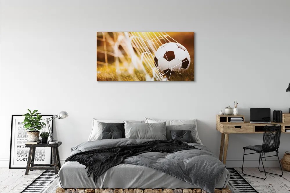 Canvas képek A labda sárga fű háttér 125x50 cm