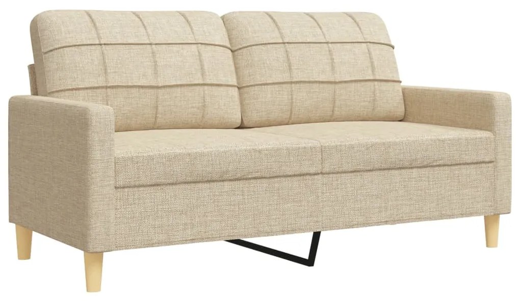 3 részes krémszínű szövet ülőgarnitúra lábtartóval/párnával