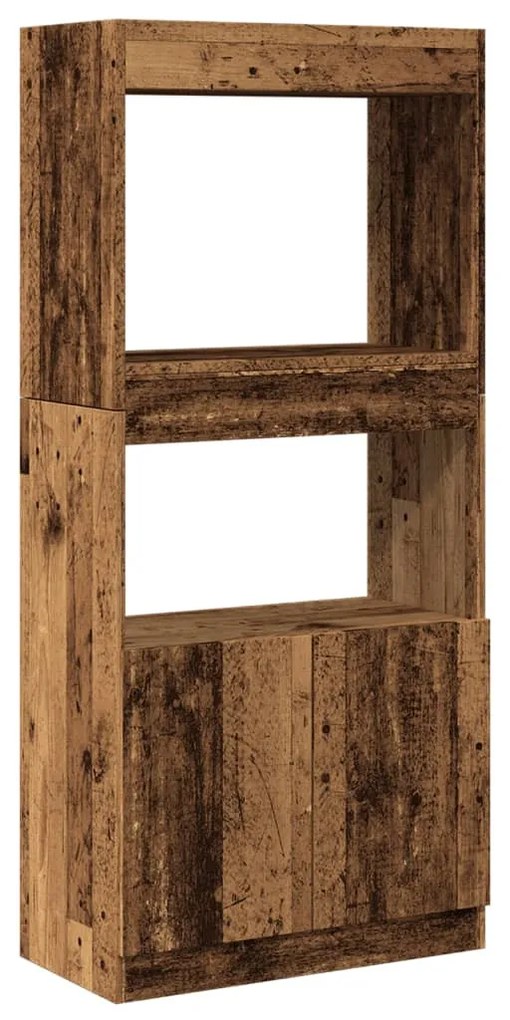 antik fa színű szerelt fa magasszekrény 63 x 33 x 140 cm