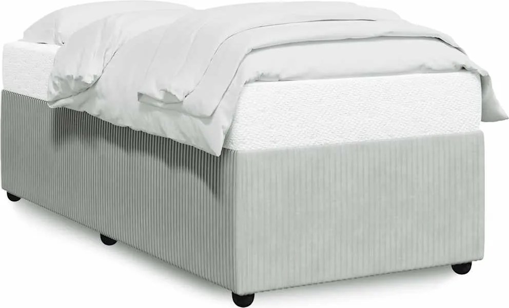 vidaXL világosszürke bársony ágykeret matrac nélkül 80x200 cm