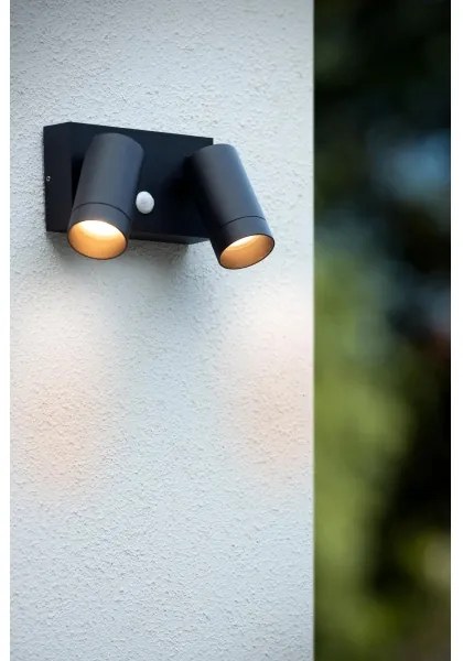 Lucide 09831/02/30 - Kültéri lámpa TAYLOR szenzorral 2xGU10/50W/230V IP54