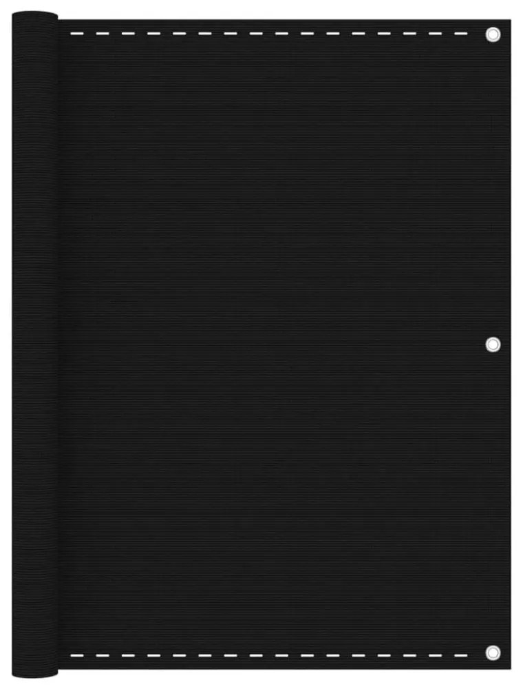 fekete HDPE erkélytakaró 120 x 300 cm