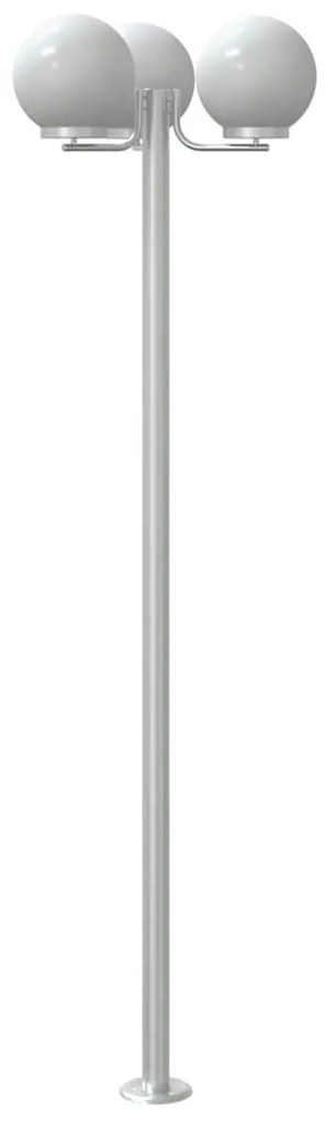 2 db ezüstszínű rozsdamentes acél kültéri állólámpa 215 cm