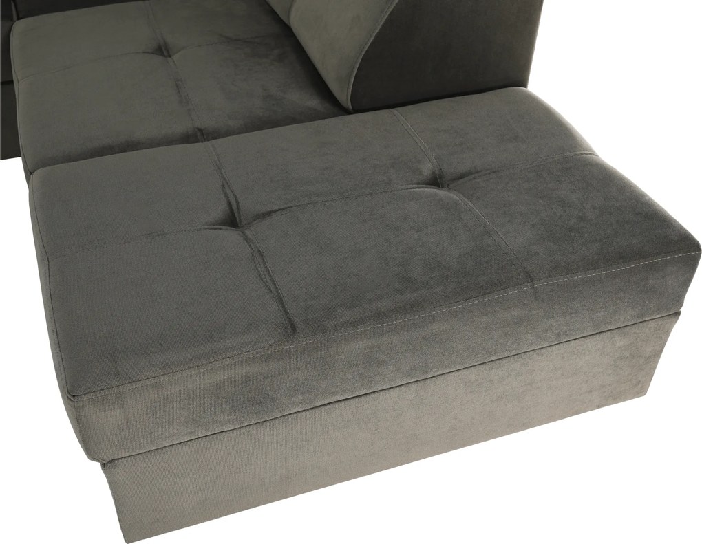 Ülőgarnitúra, szürkésbarna taupe, balos, LAMORA U