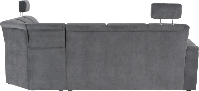 Kinyitható ülőgarnitúra, szürke szövet, jobbos, SANTIAGO