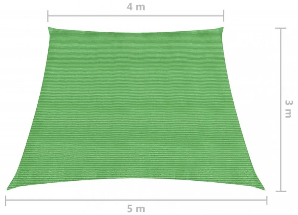 világoszöld HDPE napvitorla 160 g/m² 4/5 x 3 m