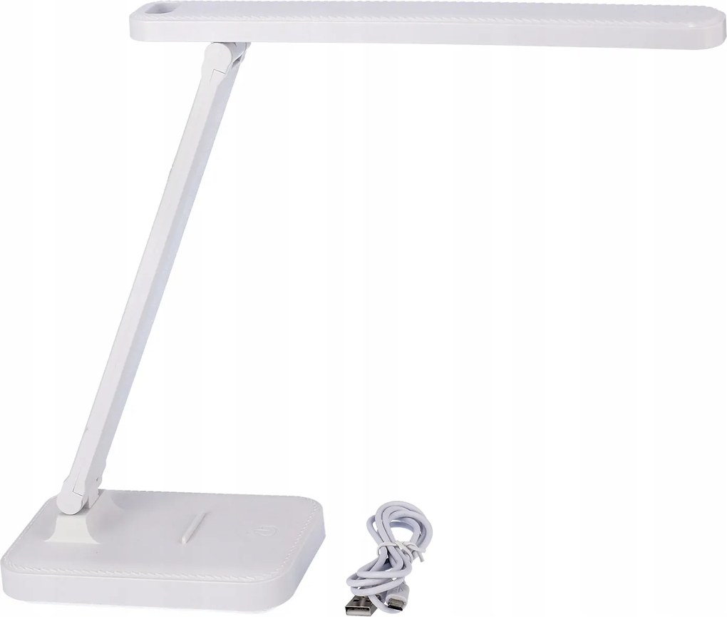 LED-es asztali lámpa telefontartóval fehér