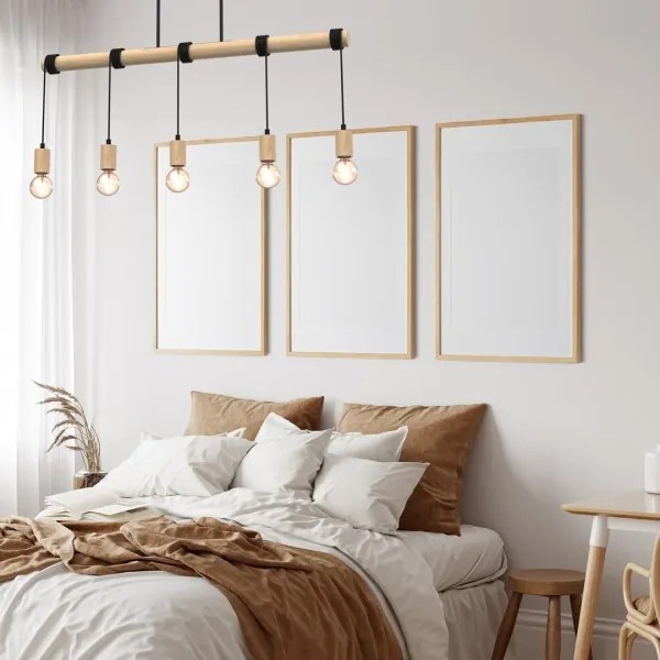 Felületre szerelhető csillár VIGA 5xE27/60W/230V fa