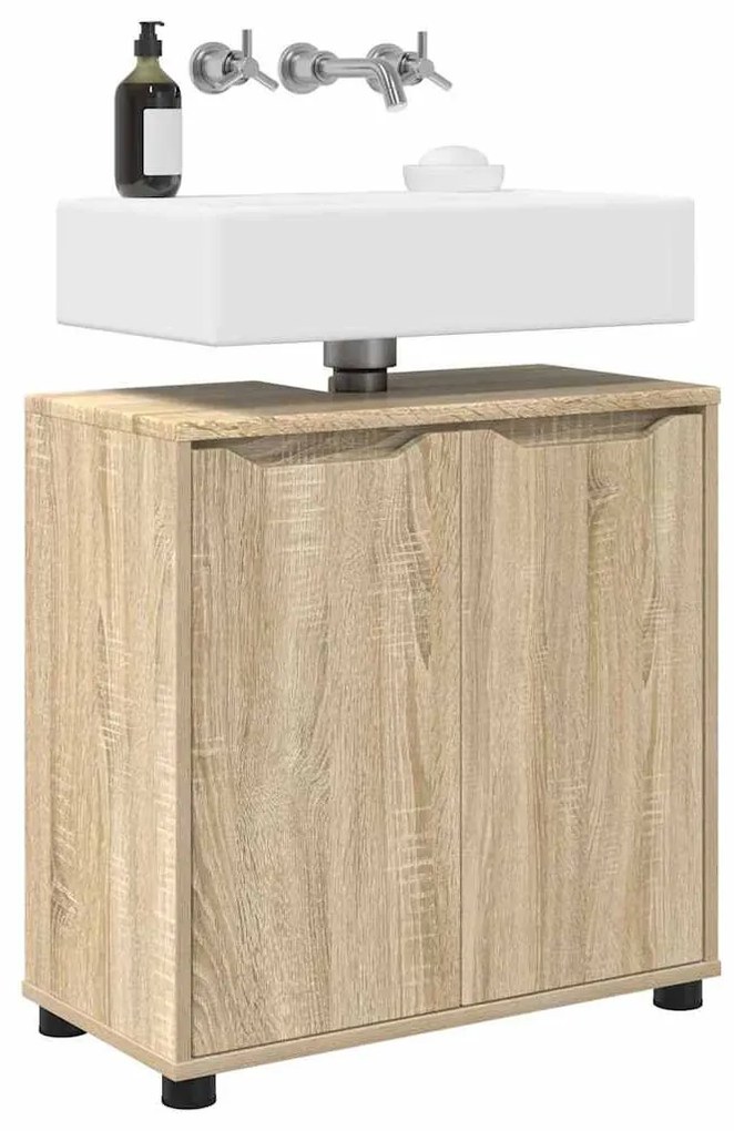 Fürdőszoba mosdószekrény Sonoma tölgy 60 x 30 x 60 cm Faanyag