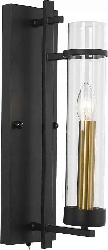 Fali lámpa fali lámpa fekete klasszikus cső Italux