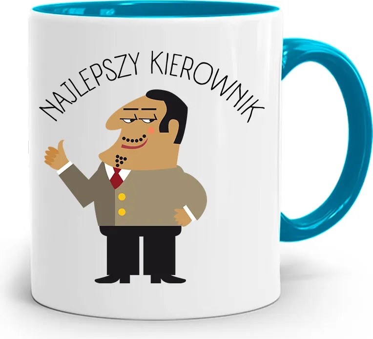 Kék Bögre A Vezetőnek A Legjobb Ajándék fényképes nyomtatással