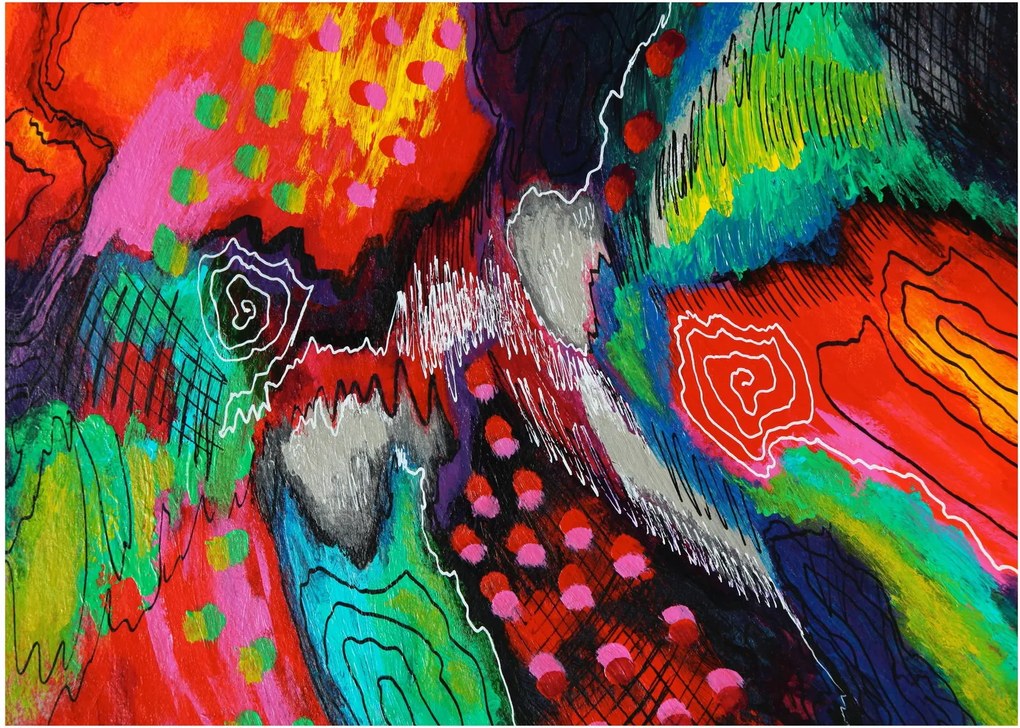 Absztrakt kép - színek (70x50 cm)